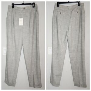 NWT GUNEXT Italy Grey Wool Pleated Trouser Pants Size 48 Vintage Size Medium